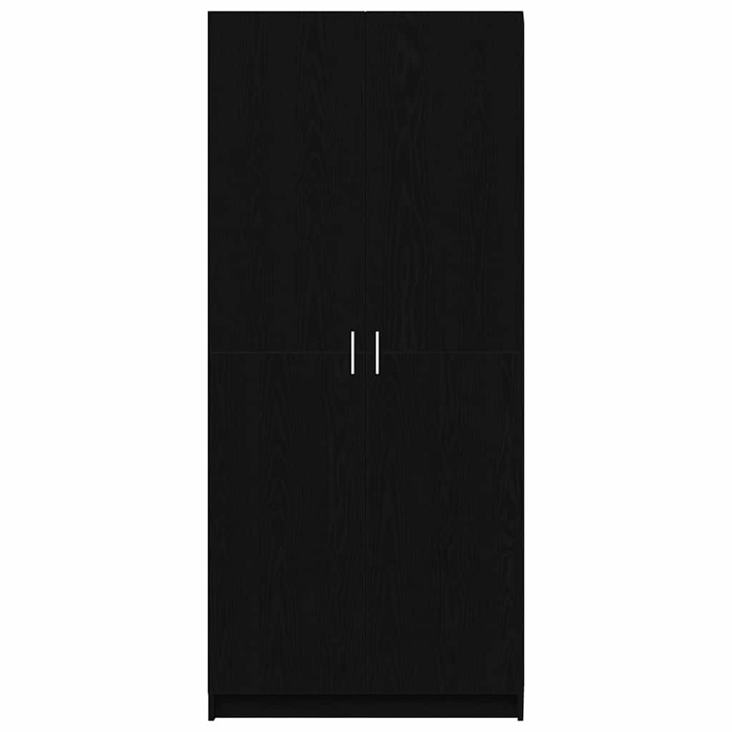 Guardaroba con porta Nero 80 x 51 x 180 cm Legno multistrato 3333855