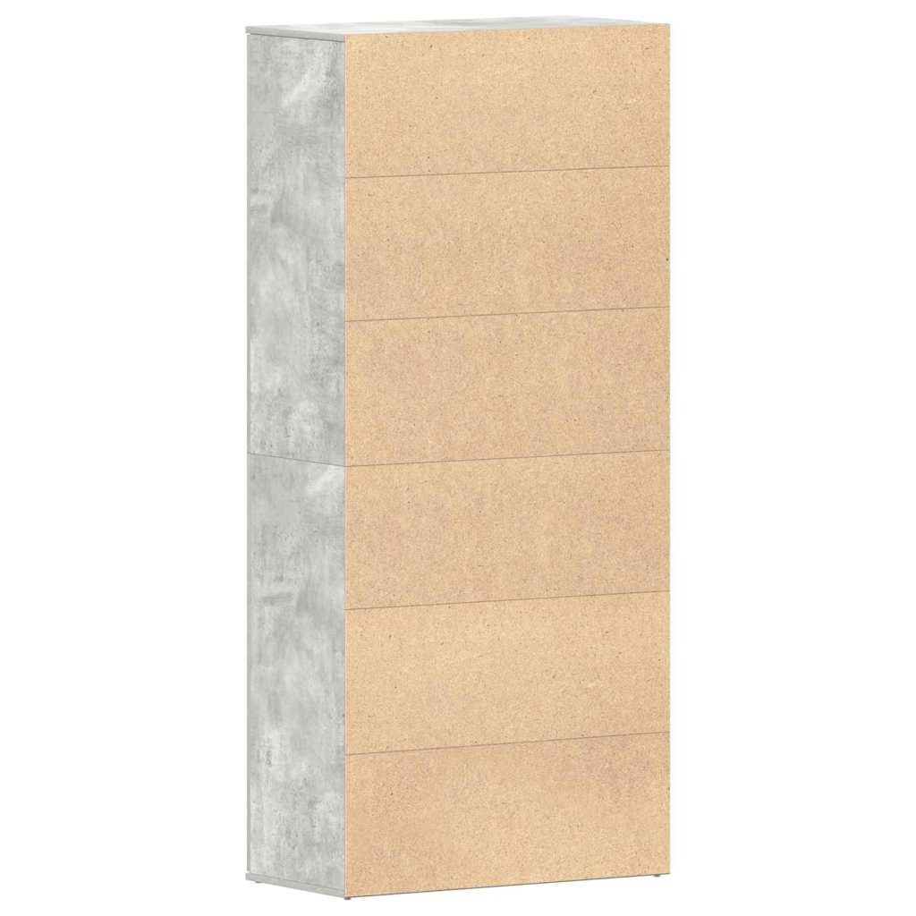 Mobile per Scarpe Grigio Cemento 80x39x180 cm Truciolare 3333869