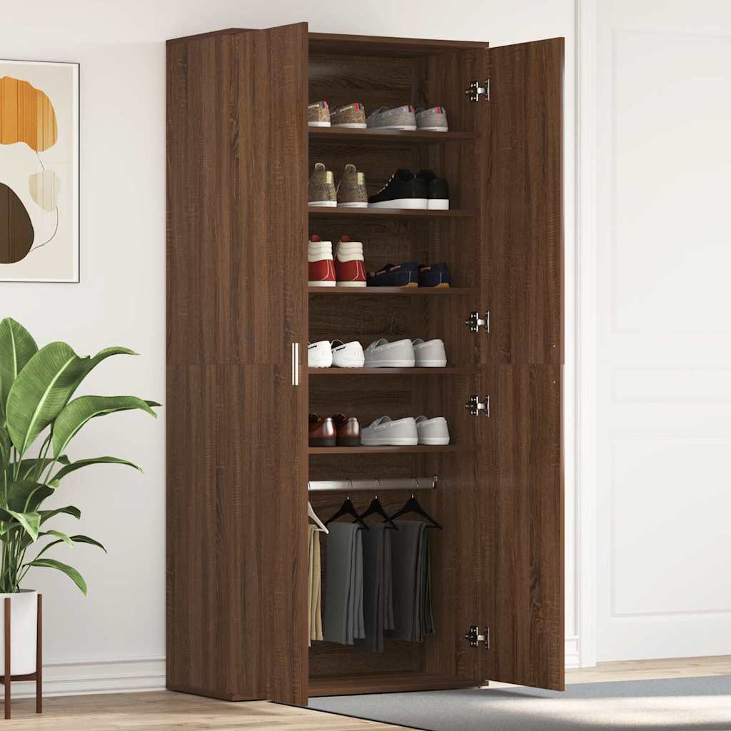 Mobile per scarpe Marrone 80 x 39 x 180 cm Legno multistrato 3333872