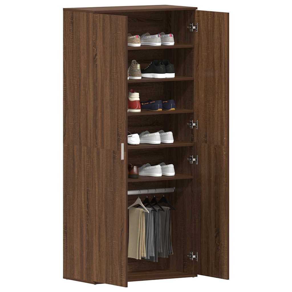 Mobile per scarpe Marrone 80 x 39 x 180 cm Legno multistrato 3333872