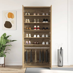 Armadio per Scarpe  Rovere Artigianale 80x39x180 cm Legno Ingenerizzato 3333874