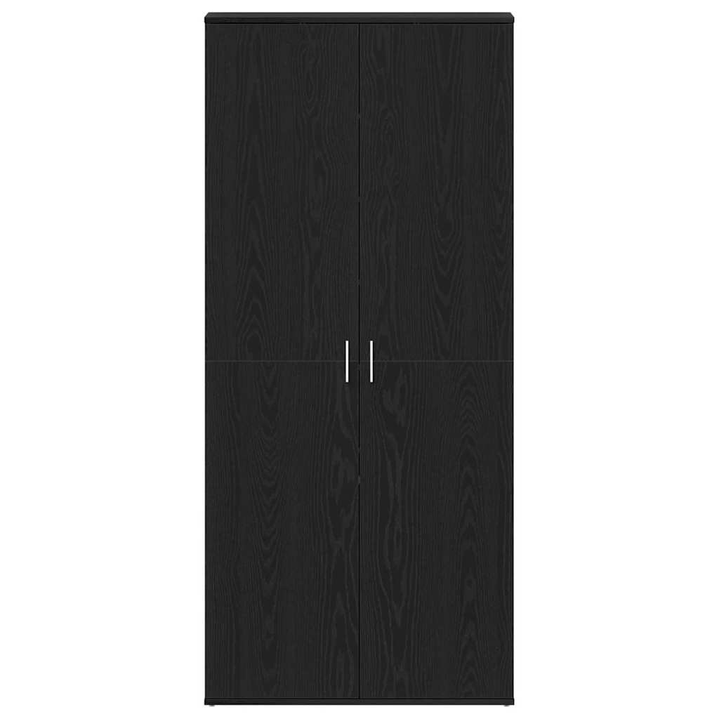 Mobile per Scarpe Rovere Nero 80x39x180 cm Legno Ingegnerizzato 3333875