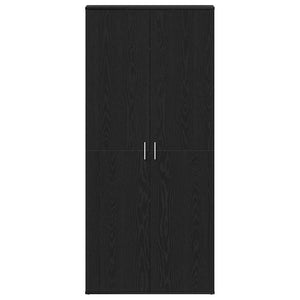 Mobile per Scarpe Rovere Nero 80x39x180 cm Legno Ingegnerizzato 3333875