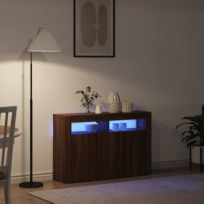 Credenza Rovere marrone 116 x 30 x 75 cm Legno multistrato 3333882