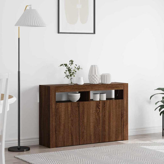 Credenza Rovere marrone 116 x 30 x 75 cm Legno multistrato 3333882
