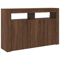 Credenza Rovere marrone 116 x 30 x 75 cm Legno multistrato 3333882