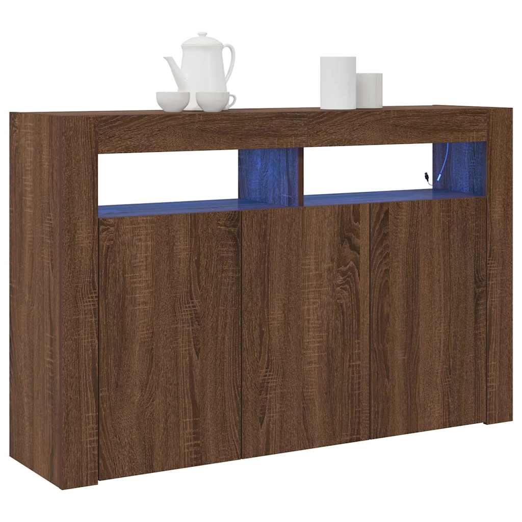 Credenza Rovere marrone 116 x 30 x 75 cm Legno multistrato 3333882