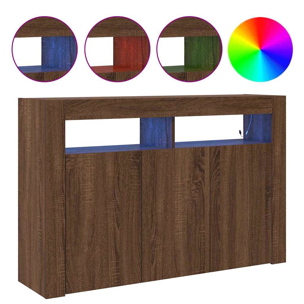 Credenza Rovere marrone 116 x 30 x 75 cm Legno multistrato 3333882