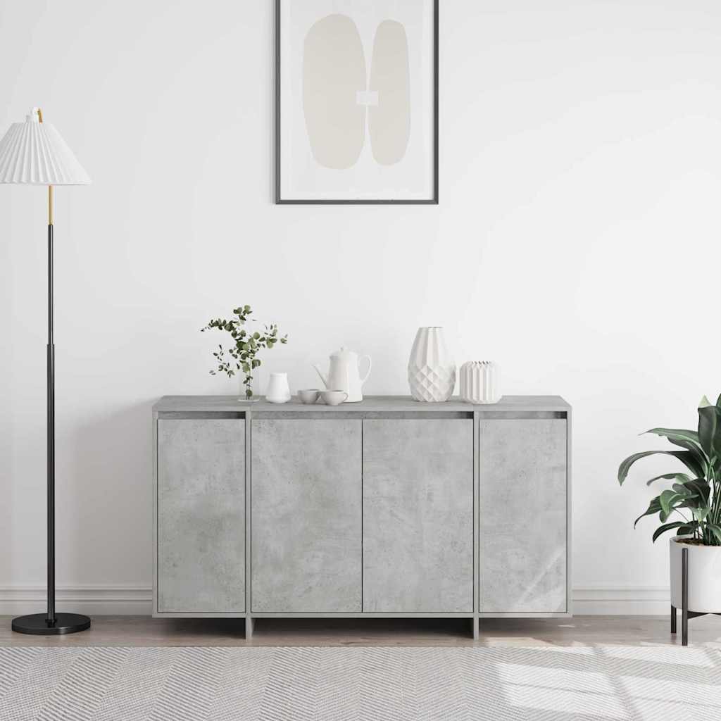 Credenza Grigia in Cemento Grigio cemento Legno ingegnerizzato 3333889