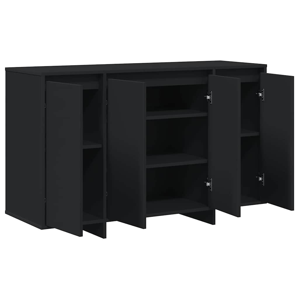 Credenza-Buffet-Armadio da cucina Nero 120 x 41 x 75 cm Legno multistrato