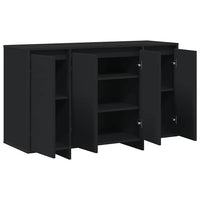 Credenza-Buffet-Armadio da cucina Nero 120 x 41 x 75 cm Legno multistrato