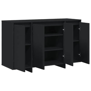 Credenza-Buffet-Armadio da cucina Nero 120 x 41 x 75 cm Legno multistrato