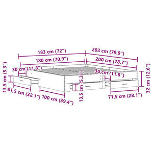 Struttura del letto Rovere artigianale 180 x 200 cm 3333961
