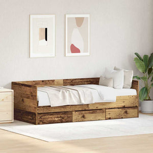 Daybed con testiera-Letto Giorno-Divano Letto Legno vecchio 90 x 190 cm Legno multistrato 690290