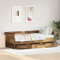 Daybed con testiera-Letto Giorno-Divano Letto Legno vecchio 90 x 190 cm Legno multistrato 690290