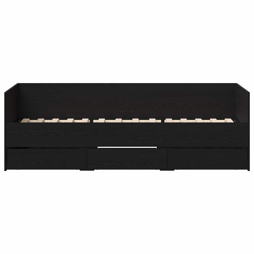 Struttura di daybed con cassetti Rovere nero 90 x 190 cm 3333998