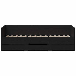 Struttura di daybed con cassetti Rovere nero 90 x 190 cm 3333998