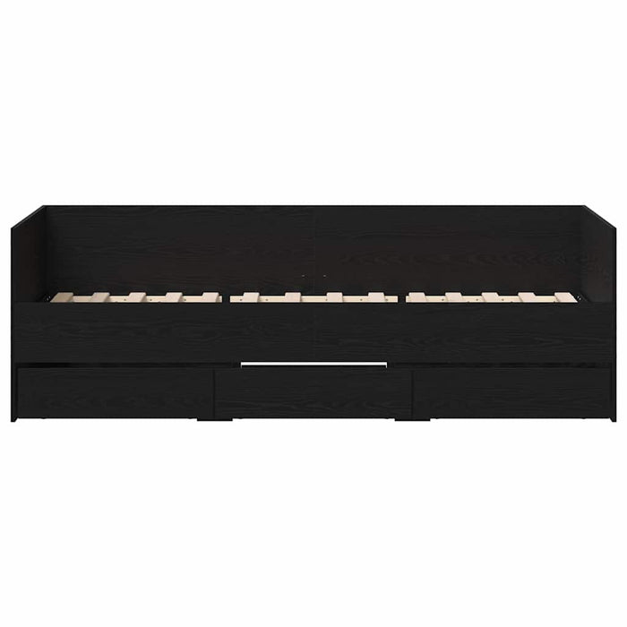 Struttura di daybed con cassetti Rovere nero 90 x 190 cm 3333998