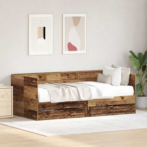 Daybed con testiera-Letto Giorno-Divano Letto Legno vecchio 90 x 200 cm Legno multistrato