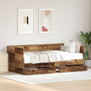 Daybed con testiera-Letto Giorno-Divano Letto Legno vecchio 90 x 200 cm Legno multistrato