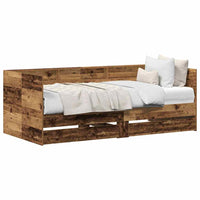 Daybed con testiera-Letto Giorno-Divano Letto Legno vecchio 90 x 200 cm Legno multistrato