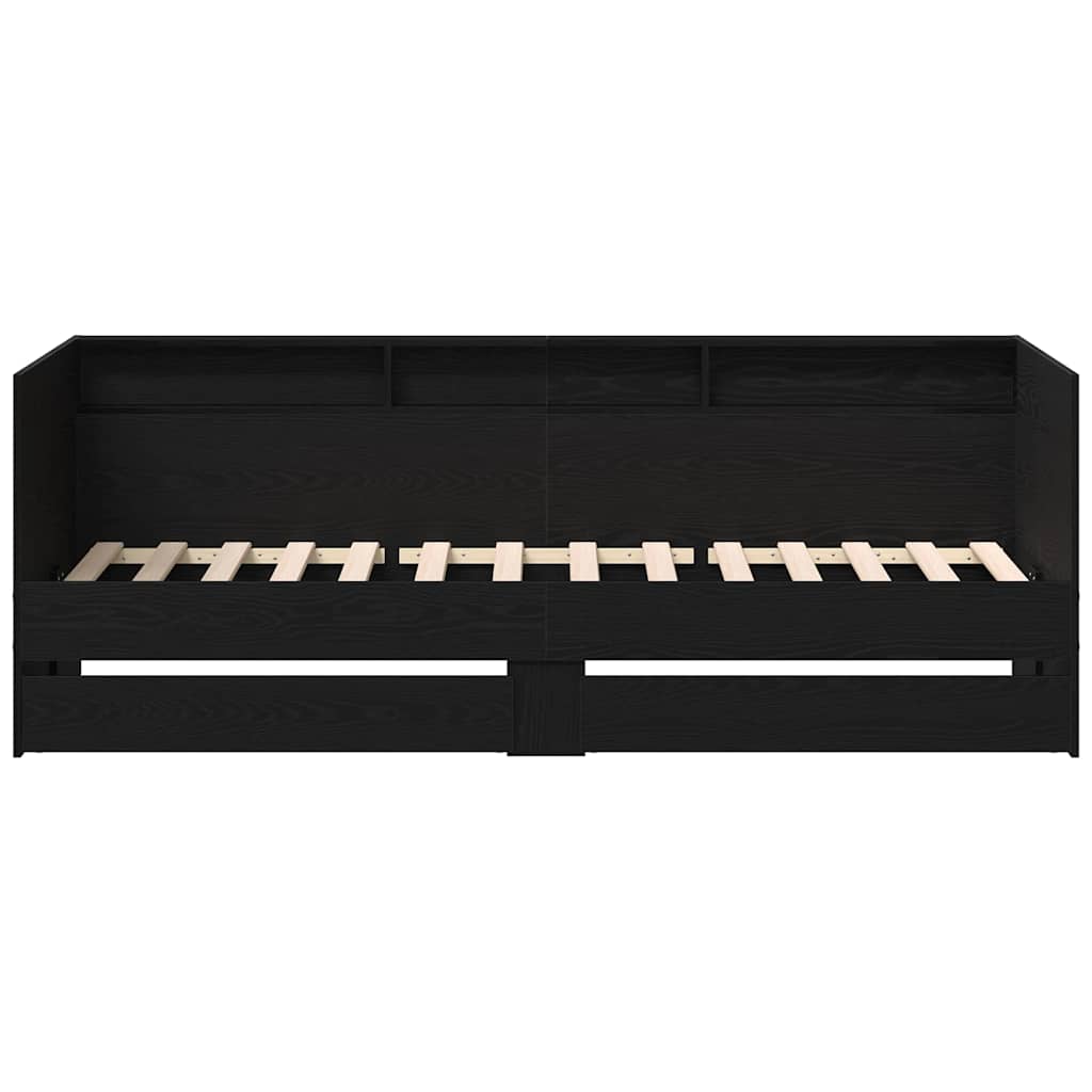 Daybed con testiera Rovere Nero 90 x 190 cm Legno multistrato 3334004