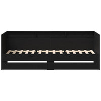 Daybed con testiera Rovere Nero 90 x 190 cm Legno multistrato 3334004