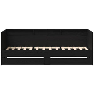 Daybed con testiera Rovere Nero 90 x 190 cm Legno multistrato 3334004