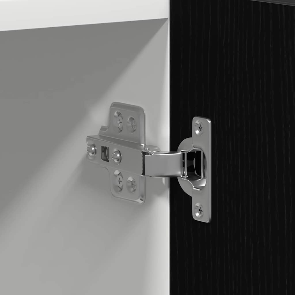 Armadio per microonde con porta Rovere nero 60 x 57 x 207 cm 3334018