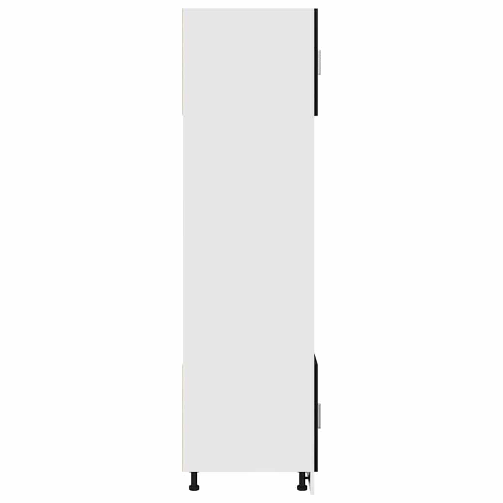 Armadio per microonde con porta Rovere nero 60 x 57 x 207 cm 3334018