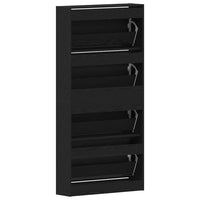 Armadio per Scarpe con porta Rovere nero 80 x 21 x 163.5 cm 3334027