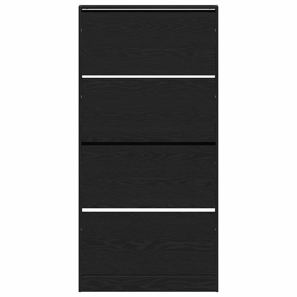 Armadio per Scarpe con porta Rovere nero 80 x 21 x 163.5 cm 3334027