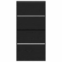 Armadio per Scarpe con porta Rovere nero 80 x 21 x 163.5 cm 3334027