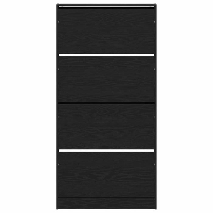 Armadio per Scarpe con porta Rovere nero 80 x 21 x 163.5 cm 3334027