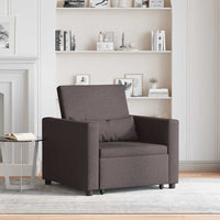 vidaXL Divano Letto Singolo Marrone scuro 90 x 165 x 87 cm Tessuto