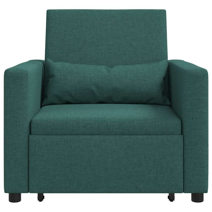 vidaXL Divano Letto Singolo Verde scuro 90 x 165 x 87 cm Tessuto