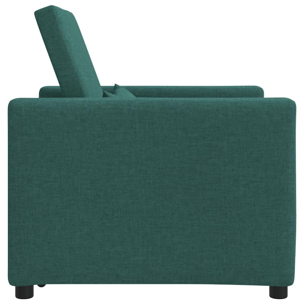 vidaXL Divano Letto Singolo Verde scuro 90 x 165 x 87 cm Tessuto