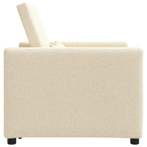 vidaXL Divano Letto Singolo Crema 90 x 165 x 87 cm Tessuto