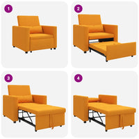 vidaXL Divano Letto Singolo Giallo scuro 90 x 165 x 87 cm Tessuto