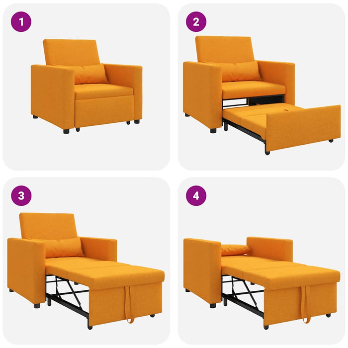 vidaXL Divano Letto Singolo Giallo scuro 90 x 165 x 87 cm Tessuto