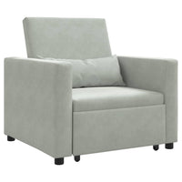 vidaXL Divano Letto Singolo Grigio chiaro 90 x 165 x 87 cm Velluto