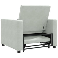 vidaXL Divano Letto Singolo Grigio chiaro 90 x 165 x 87 cm Velluto