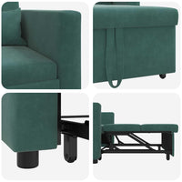 vidaXL Divano Letto Singolo Verde scuro 90 x 165 x 87 cm Velluto