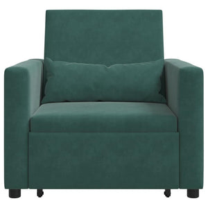 vidaXL Divano Letto Singolo Verde scuro 90 x 165 x 87 cm Velluto