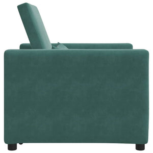 vidaXL Divano Letto Singolo Verde scuro 90 x 165 x 87 cm Velluto