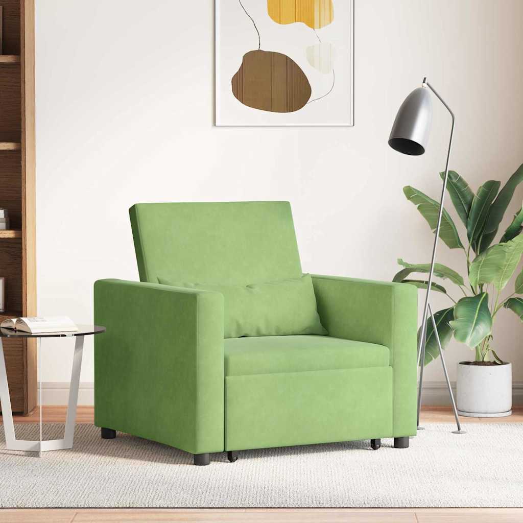 Divano Letto Singolo Verde chiaro 90 x 165 x 87 cm Velluto 42002700