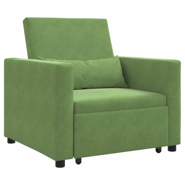 Divano Letto Singolo Verde chiaro 90 x 165 x 87 cm Velluto 42002700