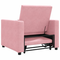 vidaXL Divano Letto Singolo Rosa chiaro 90 x 165 x 87 cm Velluto