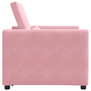 vidaXL Divano Letto Singolo Rosa chiaro 90 x 165 x 87 cm Velluto