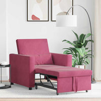 vidaXL Divano Letto Singolo Rosso vino 90 x 165 x 87 cm Velluto